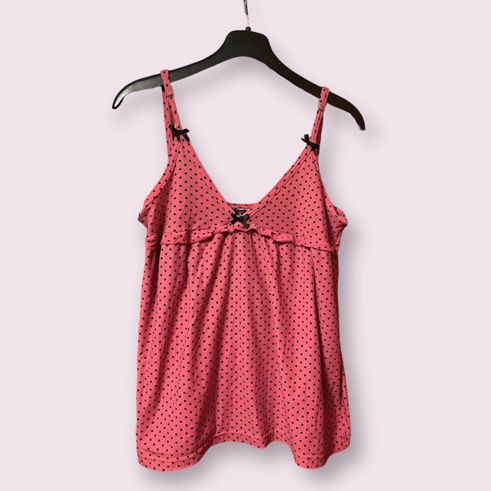 love 2 sleep pink polka dot lingerie top